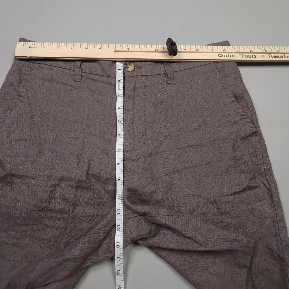 New Funky Buddha 100% Linen Brown Casual Shorts Preppy Beach Comfort 30 - Picture 8 of 9